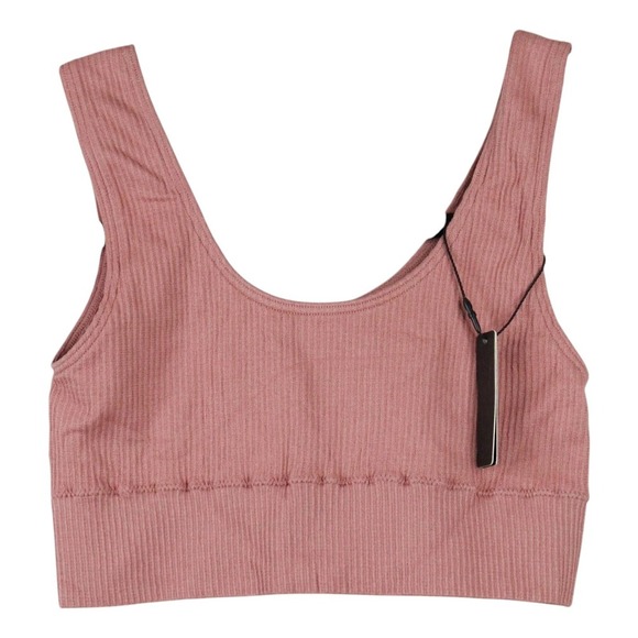 Skims Bralette Womens Size XXS Rose Clay Stretch Rib Scoop Wireless Nylon NWT - Picture 1 of 5